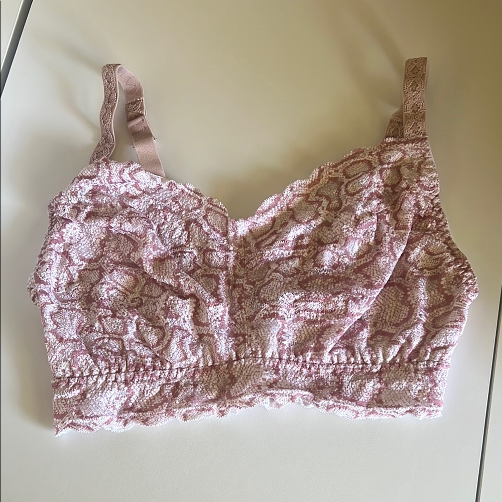 Cosabella Pink Lace Bralette with Wide Straps
